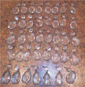   Crystal Glass Tear Drop Chandelier Prisms Lamp Art Vintage Antique