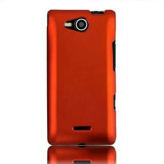 For Verizon LG Lucid 4G VS840 Accessory Orange Rubberized Hard Case 