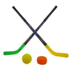   Hockey Set for Kids w/ 2 Hockey Sticks, Puck & Ball Toys & Games