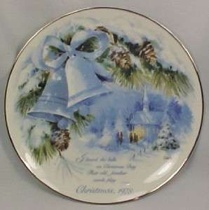 1978 CHRISTMAS BELLS PLATE American Watercolor Society  