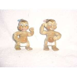  Pair Porcelain Natives Figurines 