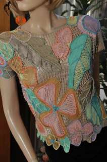 Lims Original Multicolor Cotton Hand Crochet Top S,M,L  