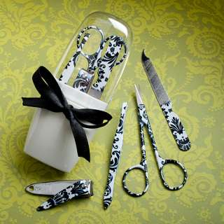 60 Pretty Damask Design Manicure Sets Wedding / Bridal Shower Favors 