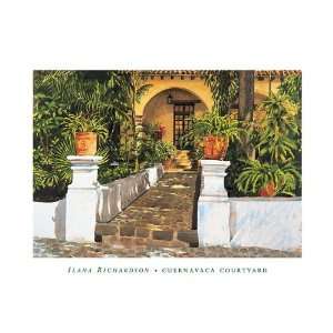  Cuernavaca Courtyard by Ilana Richardson. Size 15.25 X 22 