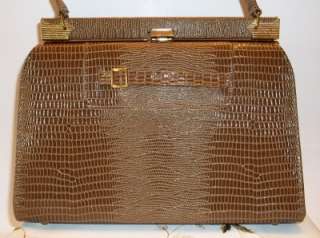   Faux Leather Snakeskin Satchel Handbag Purse Vintage Small  