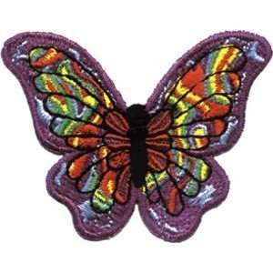   Butterfly Multi Color Iron On Embroidered Patch CD321 