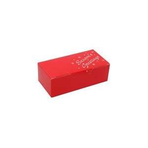 Christmas Candy Box Red w/ Seasons Greetings 1/2 Lb  2 Layer / 5 