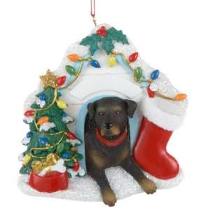 Pack of 6 Rottweiler in Dog House Christmas Ornaments for 