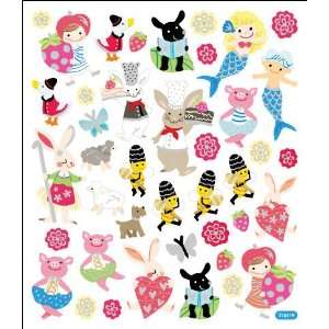  Multi Colored Stickers Bunnies and Bees Arts, Crafts 