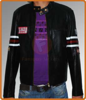 House MD Black Vintage Style Biker Motorcycle Leather Jacket in 