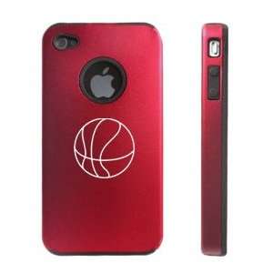 com Apple iPhone 4 4S 4G Red D277 Aluminum & Silicone Case Basketball 