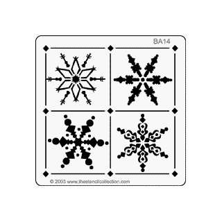  The Stencil Collection Square of Snowflakes Embossing Brass Stencil 