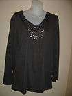 PLEIN SUD $415.00 Black Drapey Knit w/ Chains BANDED TOP Med.  