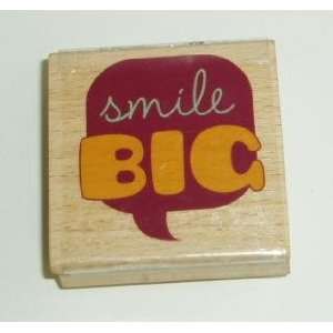  Smile Big Rubber Stamp with Wood Base by Studio G Arts 