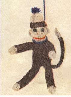 Swinging Monkey Stuffed Toy Knitting Pattern Vintage  