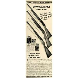  1936 Ad Winchester Repeating Arms Skeet Guns Shooting 