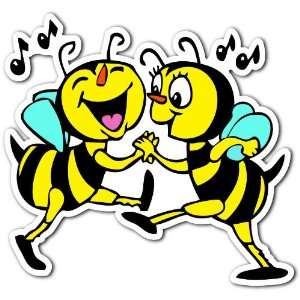 Bees Dance Jitterbug Bee Love Music Car Bumper Sticker Decal 4.5x4.5