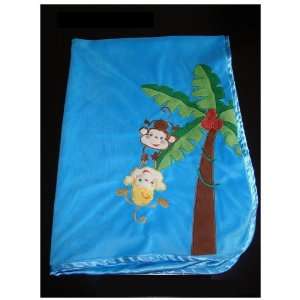  Fisher Price Rainforest Blue Monkey Baby Blanket Baby