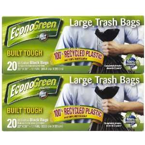 EconoGreen Trash Bags, 33 Gallon BlackBlack, 20 ct 2 pack  