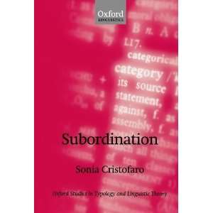   Typology and Linguistic Theory) [Paperback] Sonia Cristofaro Books