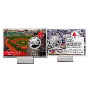    Red Sox Fenway Park Silver Plate Coin Card 