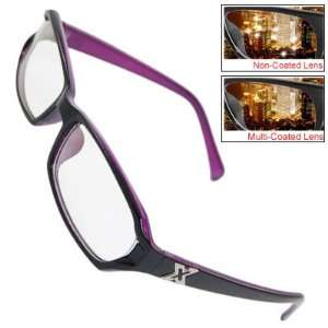   Purple Full Rim Multi Coated Clear Lens Glasses