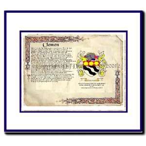  Clemen Coat of Arms/ Family History Wood Framed