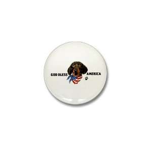  Mini Button God Bless America Wiener Dog Dachshund 