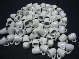 100 Mug White Dollhouse Miniatures Ceramic Dinner Set  