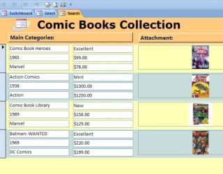 Software Database for Vintage Comic Book Collections  