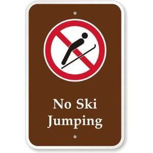  No Ski Jumping (with Graphic) Diamond Grade Sign, 18 x 12 