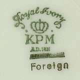 Elegant KPM Porcelain Plates Unknown Pattern circa 1934 1945  