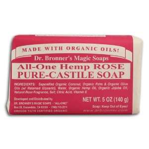 Dr Bronner Hemp Rose Pure Castile Soap Organic (Pack of 3)  