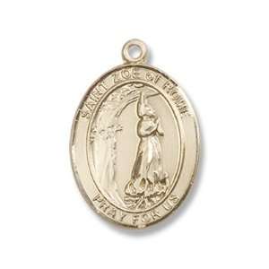 Gold Filled St. Zoe of Rome Medal Pendant Charm with 18 Gold Chain in 