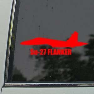  Su 27 FLANKER Red Decal Military Soldier Window Red 