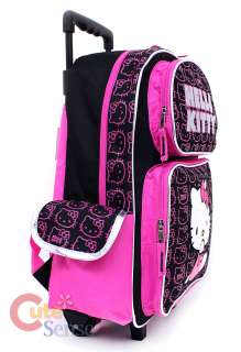HELLO KITTY School Roller Backpack Lunch Bag Set  Black  