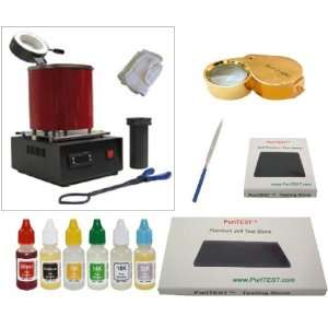   Electric Furnace, Puritest Purity Testing Kit, Needle Test File, and