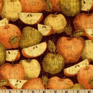  44 Wide An Apple A Day Textural Apples Rust Fabric By 