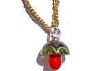Hemp Boro Glass Fimo Mushroom Necklace Choker Jewelry  