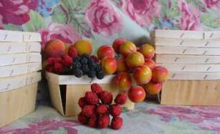 One Dozen New Wood Berry Baskets Pint Size  
