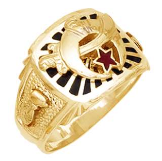 Mens Silver Gold Masonic Freemason Shrine Shriner Ring  