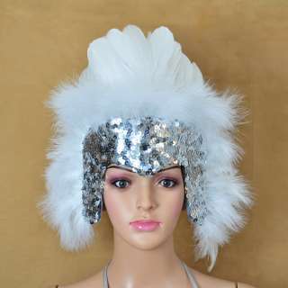   feather sequins las vegas dancer showgirl headpiece headdress  