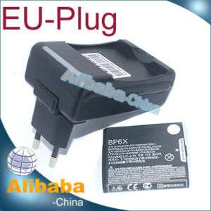 EU Charger + Battery BP6X for Motorola DROID CLIQ MB200  
