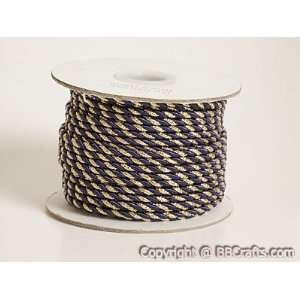 Petite Metallic Cord 3mm, Navy Blue with Gold Health 