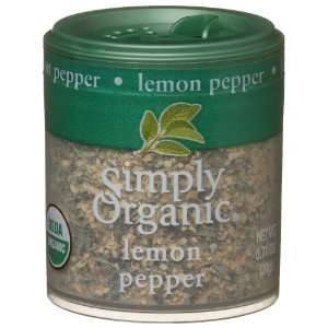 Simply Organic Lemon Pepper Certified Organic, 0.71 Ounce Containers 