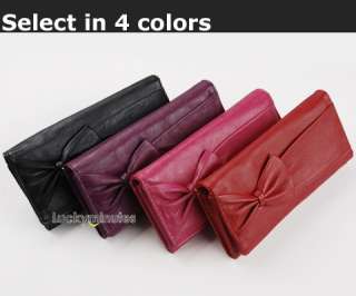 pcs in 4 color Bow Long Wallet Bag Purse Card Holder  