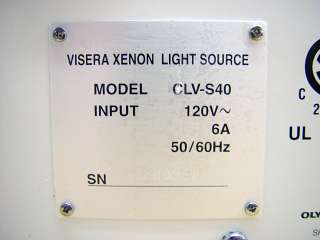 Olympus CLV S40 Visera Xenon Endoscope Light Source Endoscopy Lamp MD 