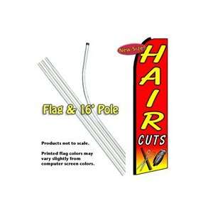  Hair Cuts (Red/Yellow) Feather Banner Flag Kit (Flag 