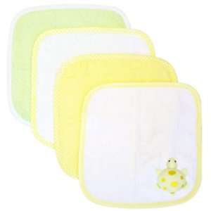  Piccolo Bambino Essential Washcloths with Squeak Toy Green 