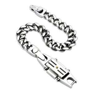 316L Stainless Steel Chain Bracelet with Modern Rectangular Design